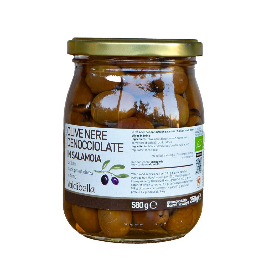 Olive Nere Denocciolate in Salamoia