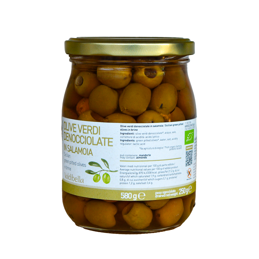 Olive Verdi Denocciolate in Salamoia