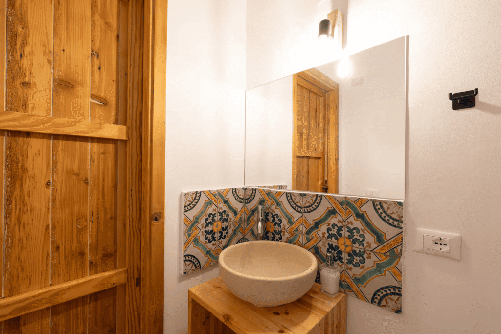 bagno casa delle pigne dettaglio lavandino